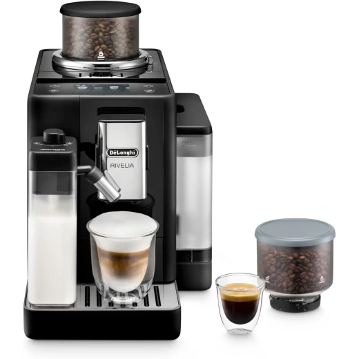 De'Longhi Rivelia Automatic Coffee Maker Onyx Black with Bean Switch System De'Longhi Rivelia Automatic Coffee Maker Onyx Black with Bean Switch System