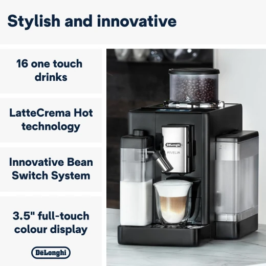 De'Longhi Rivelia Automatic Coffee Maker Onyx Black with Bean Switch System - De'Longhi - Image 9