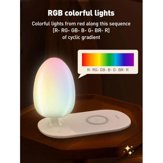 مصباح مكتب LDNIO Y3 للشحن اللاسلكي السريع مع إضاءة RGB وسطوع قابل للتعديل - إل دي إن آي أو - Image 7