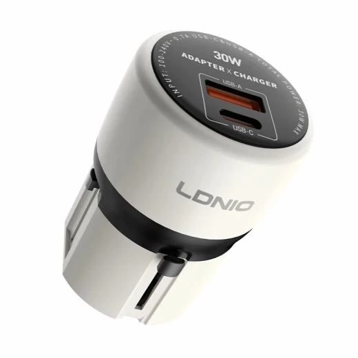 شاحن لدينيو Q2319 سريع USB-C بقوة 30 واط مع توصيل الطاقة، أبيض - إل دي إن آي أو - Image 9