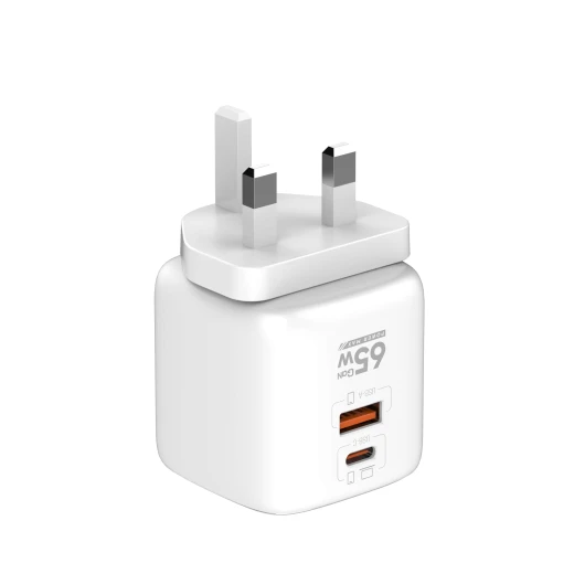 شاحن حائط LDNIO 65 واط بمنفذ USB-C، قابس قابل للطي، منفذ مزدوج، شحن سريع، أبيض Q2617 - إل دي إن آي أو - Image 4