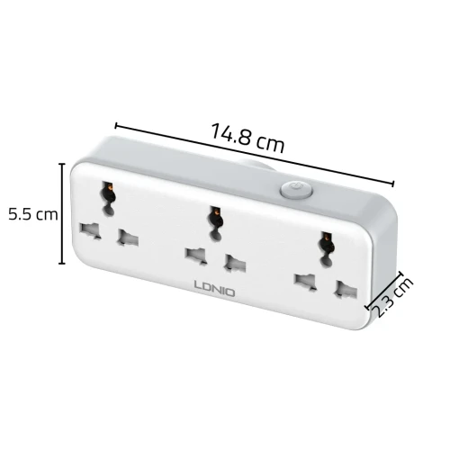LDNIO SC3317 Portable Power Strip 3 AC Outlets 2 USB Ports 30W Fast Charging - LDNIO - Image 2