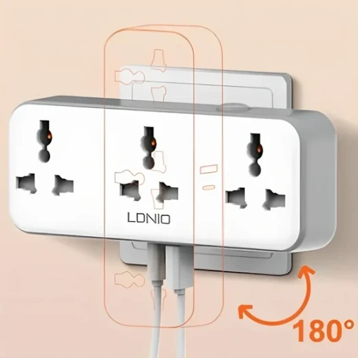 LDNIO SC3317 Portable Power Strip 3 AC Outlets 2 USB Ports 30W Fast Charging - LDNIO - Image 10