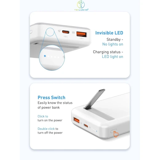 Ldnio PQ16 10000mAh Magnetic Wireless Power Bank with Invisible Stand, 22.5W Fast Charging, White - LDNIO - Image 4