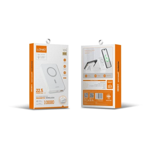 Ldnio PQ16 10000mAh Magnetic Wireless Power Bank with Invisible Stand, 22.5W Fast Charging, White - LDNIO - Image 11