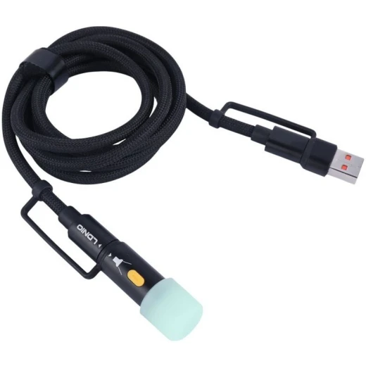 LDNIO LC17 4-in-1 Universal Charging Cable Type-C 65W USB-A 50W Black - LDNIO - Image 4