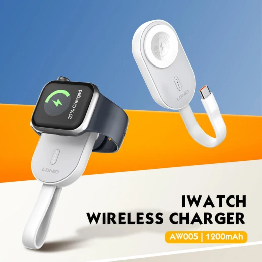 Ldnio AW005 Mini Power Bank 1200mAh Portable Wireless Charger for Smartwatch White - LDNIO - Image 7