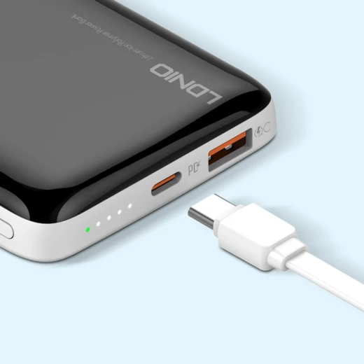 LDNIO PQ25 10000mAh Power Bank Fast Charging Portable Charger Black - LDNIO - Image 4
