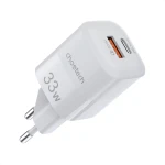 شاحن جداري تشويتك 33 واط بمنفذ USB-C، محول شحن سريع مزدوج، أبيض PD5006 - تشويتك