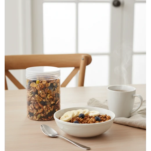 Granola Premium Crispy Medium Size Freshly Baked with Oats, Healthy Nuts & Black Raisins, Healthy Breakfast | Naturally Sweetened (No Added Sugar) Granola Premium Crispy Medium Size Freshly Baked with Oats, Healthy Nuts & Black Raisins, Healthy Breakfast | Naturally Sweetened (No Added Sugar)