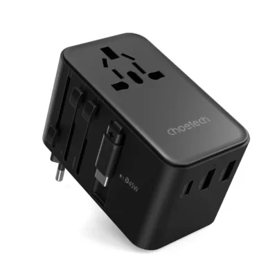 محول سفر من تشويتك بقوة 45 واط بتقنية GaN مع USB-C قابل للسحب – أسود (موديل PD5021) - تشويتك - Image 4