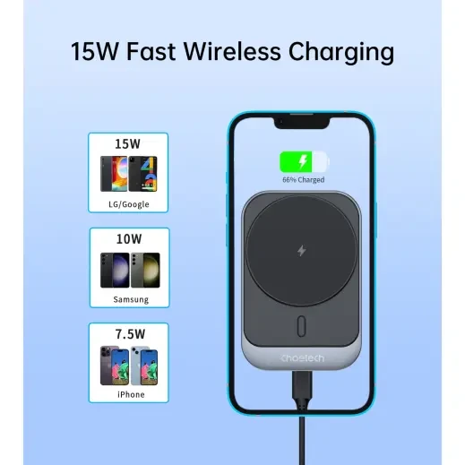 Choetech Magnetic Wireless Car Charger 15W Black, MagSafe Compatible, Fast Charging T206-F - Choetech - Image 2