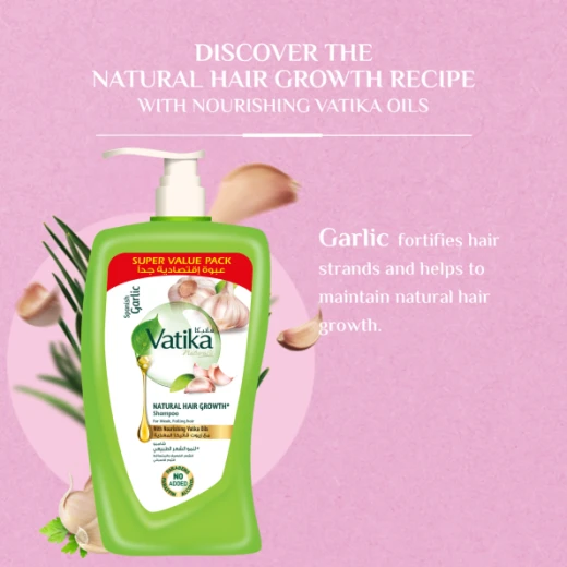 Vatika Shampoo Garlic 1000ml: Revitalize Hair with Garlic's Strength for Enhanced Growth and Reduced Hair Fall. Nourishes Scalp for Healthy, Stronger Hair, Daily Use. - Vatika - Image 5