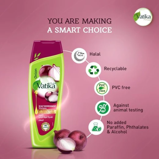 Vatika Naturals Red Onion Shampoo for Thicker Stronger Hair Growth 400ml Scalp Nourishment for Thin Hair and Breakage - Vatika - Image 6
