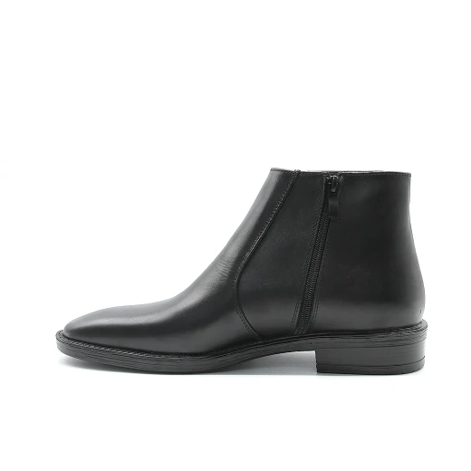 Men’s Black Leather Side-Zipper Boots | Premium Formal Leather Shoes for Easy Wear | Classic Style Perfect for Work and Events | Comfortable Durable Sole for All Occasions 42 - Shooz - Image 3