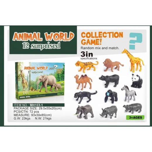 Animal World Collection Game - 12 Surprised Animal Models Assortment (MH103-1) - My Dolly - Image 2