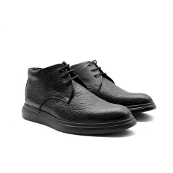 بوت رجالي برباط جلد أسود بنعل سميك وعصري (Chunky Sole) – حذاء شتوي كاجوال عالي الجودة – متانة وأناقة لجميع الإطلالات اليومية 41