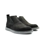 Men's Black Suede Casual Chelsea Boots | Comfortable and Stylish with a Thick, Shock-Absorbing Sole | Easy Slip-On with Flexible Side Panels 44 - Shooz