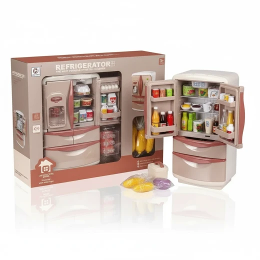 Double-Door Simulation Refrigerator Toy (YH218-2S) - Simulation Series with Ice Dispenser and Lighting Double-Door Simulation Refrigerator Toy (YH218-2S) - Simulation Series with Ice Dispenser and Lighting