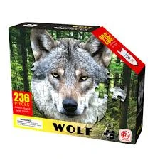 HAO XIANG Wolf Head Shaped Jigsaw Puzzle (NO. 88665) - 236 Pieces - Unique Contour Puzzle for Ages 6+ HAO XIANG Wolf Head Shaped Jigsaw Puzzle (NO. 88665) - 236 Pieces - Unique Contour Puzzle for Ages 6+