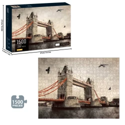 بازل جسر البرج (Tower Bridge) - 1500 قطعة - مقاس 80x60 سم - ألوان زاهية وجودة عالية - للكبار والمراهقين 14+