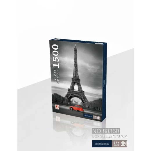 بازل برج إيفل (Eiffel Tower Puzzle) - 1500 قطعة - مقاس 80x60 سم - أبيض وأسود مع لمسة حمراء - للكبار والمراهقين 14+ بازل برج إيفل (Eiffel Tower Puzzle) - 1500 قطعة - مقاس 80x60 سم - أبيض وأسود مع لمسة حمراء - للكبار والمراهقين 14+