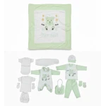 Star Baby 10-Piece Newborn Gift Set – Soft Green & White Cotton Outfit Set with Blanket, Romper, Hat, Mittens & Booties for Baby Shower Gift
