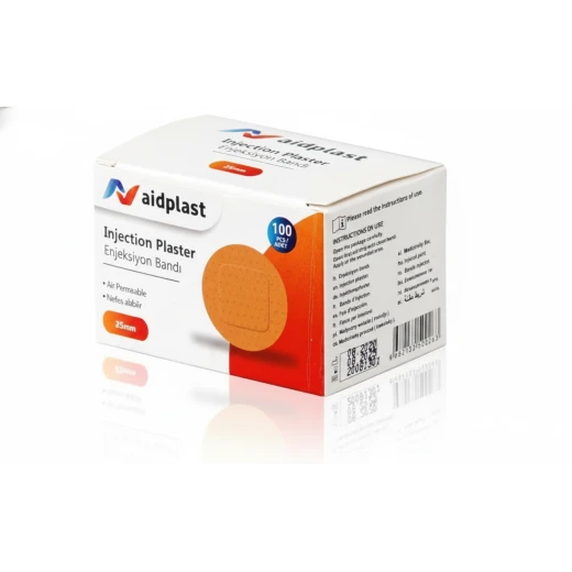 Aidplast Injection Plaster Hypoallergenic Water Resistant 25mm 100 Count First Aid Bandages Aidplast Injection Plaster Hypoallergenic Water Resistant 25mm 100 Count First Aid Bandages