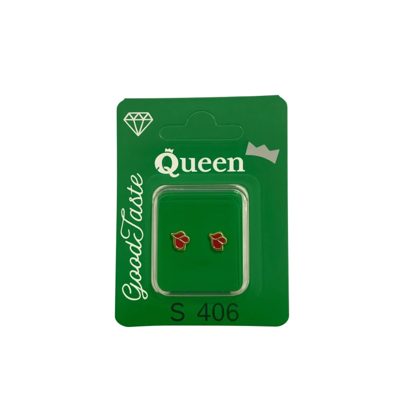 Queen Medical-Grade Stud Earrings – Pair, Hypoallergenic Surgical Steel & Gold-Plated, Secure - Queen