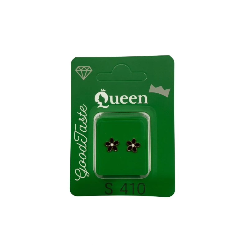 Queen Medical-Grade Stud Earrings – Pair, Hypoallergenic Surgical Steel & Gold-Plated, Secure - Queen