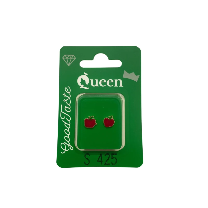 Queen Medical-Grade Stud Earrings – Pair, Hypoallergenic Surgical Steel & Gold-Plated, Secure - Queen