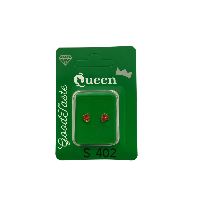 Queen Medical-Grade Stud Earrings – Pair, Hypoallergenic Surgical Steel & Gold-Plated, Secure - Queen
