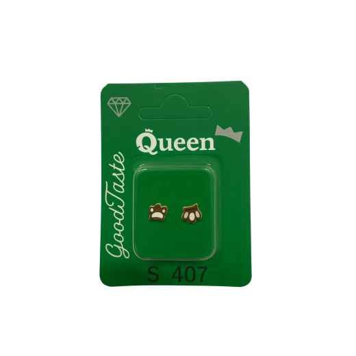 Queen Medical-Grade Stud Earrings – Pair, Hypoallergenic Surgical Steel & Gold-Plated, Secure Queen Medical-Grade Stud Earrings – Pair, Hypoallergenic Surgical Steel & Gold-Plated, Secure
