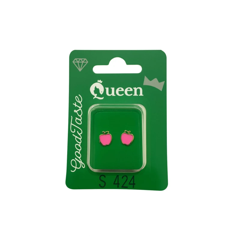 Queen Medical-Grade Stud Earrings – Pair, Hypoallergenic Surgical Steel & Gold-Plated, Secure - Queen