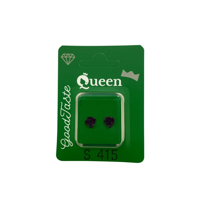 Queen Medical-Grade Stud Earrings – Pair, Hypoallergenic Surgical Steel & Gold-Plated, Secure - Queen