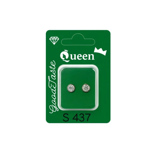 Queen Medical-Grade Stud Earrings – Pair, Hypoallergenic Surgical Steel & Gold-Plated, Secure Queen Medical-Grade Stud Earrings – Pair, Hypoallergenic Surgical Steel & Gold-Plated, Secure