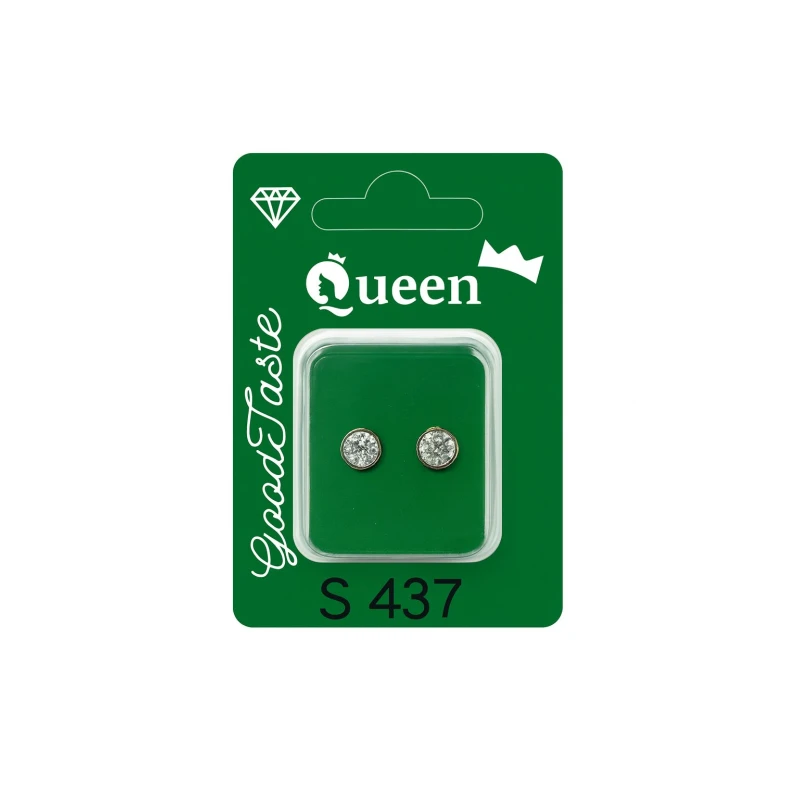 Queen Medical-Grade Stud Earrings – Pair, Hypoallergenic Surgical Steel & Gold-Plated, Secure - Queen