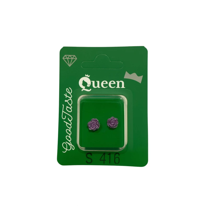 Queen Medical-Grade Stud Earrings – Pair, Hypoallergenic Surgical Steel & Gold-Plated, Secure - Queen