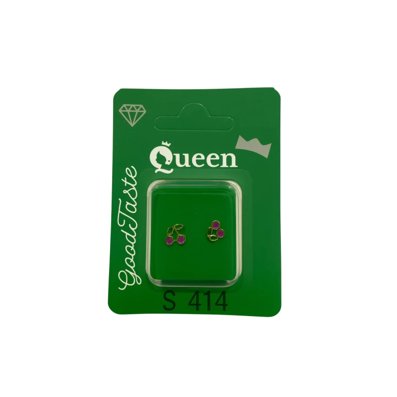 Queen Medical-Grade Stud Earrings – Pair, Hypoallergenic Surgical Steel & Gold-Plated, Secure - Queen