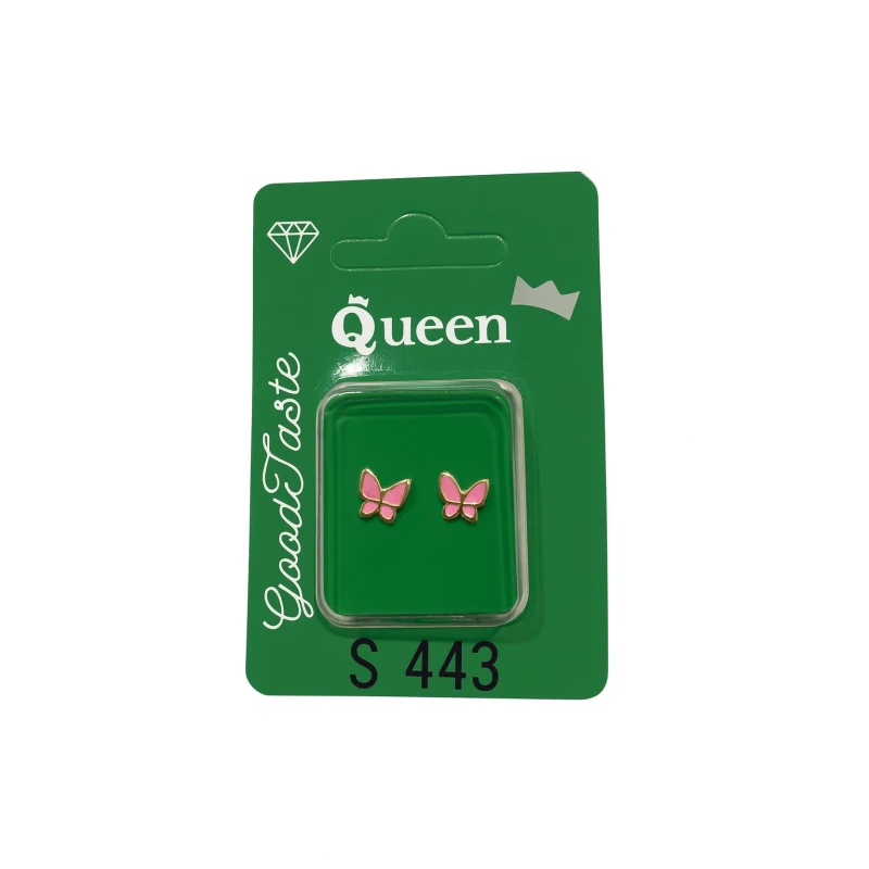 Queen Medical-Grade Stud Earrings – Pair, Hypoallergenic Surgical Steel & Gold-Plated, Secure - Queen