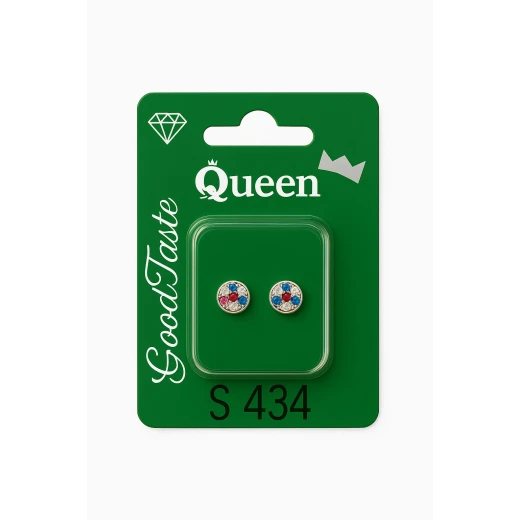 Queen Medical-Grade Stud Earrings – Pair, Hypoallergenic Surgical Steel & Gold-Plated, Secure Queen Medical-Grade Stud Earrings – Pair, Hypoallergenic Surgical Steel & Gold-Plated, Secure