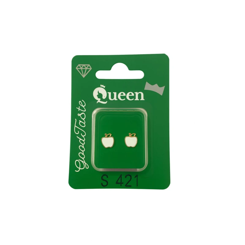 Queen Medical-Grade Stud Earrings – Pair, Hypoallergenic Surgical Steel & Gold-Plated, Secure - Queen