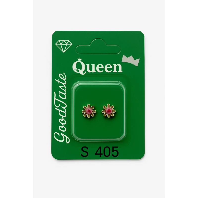 Queen Medical-Grade Stud Earrings – Pair, Hypoallergenic Surgical Steel & Gold-Plated, Secure - Queen