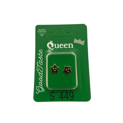 Queen Medical-Grade Stud Earrings – Pair, Hypoallergenic Surgical Steel & Gold-Plated, Secure Queen Medical-Grade Stud Earrings – Pair, Hypoallergenic Surgical Steel & Gold-Plated, Secure