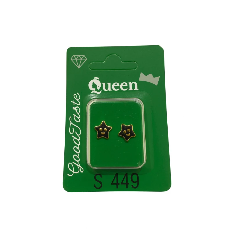 Queen Medical-Grade Stud Earrings – Pair, Hypoallergenic Surgical Steel & Gold-Plated, Secure - Queen