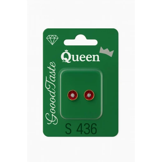 Queen Medical-Grade Stud Earrings – Pair, Hypoallergenic Surgical Steel & Gold-Plated, Secure Queen Medical-Grade Stud Earrings – Pair, Hypoallergenic Surgical Steel & Gold-Plated, Secure