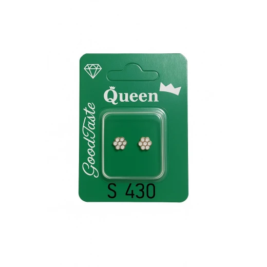 Queen Medical-Grade Stud Earrings – Pair, Hypoallergenic Surgical Steel & Gold-Plated, Secure Queen Medical-Grade Stud Earrings – Pair, Hypoallergenic Surgical Steel & Gold-Plated, Secure