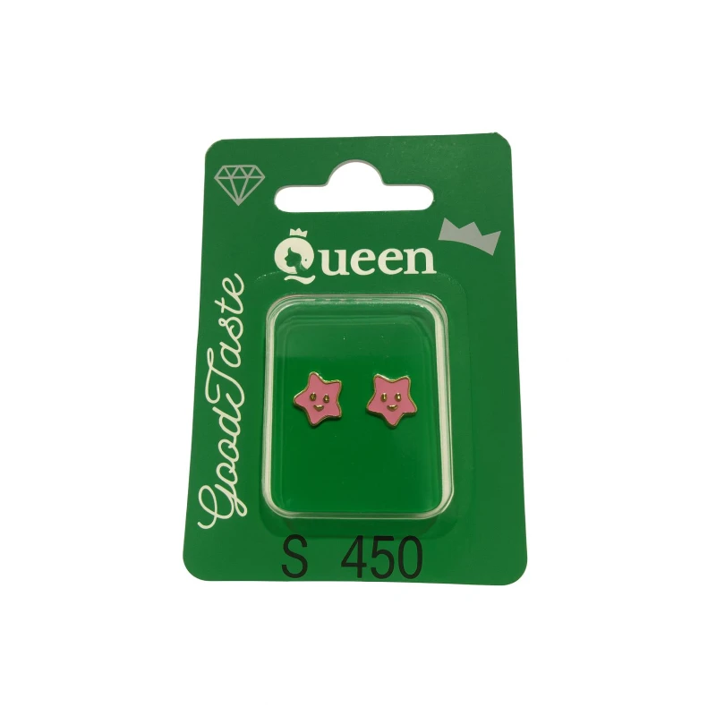 Queen Medical-Grade Stud Earrings – Pair, Hypoallergenic Surgical Steel & Gold-Plated, Secure - Queen