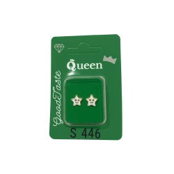 Queen Medical-Grade Stud Earrings – Pair, Hypoallergenic Surgical Steel & Gold-Plated, Secure