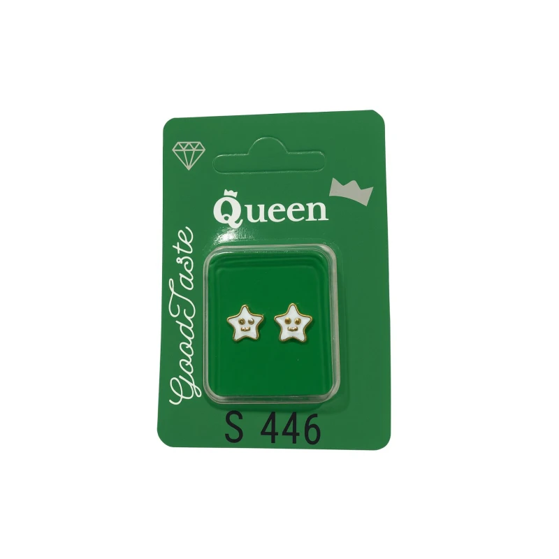 Queen Medical-Grade Stud Earrings – Pair, Hypoallergenic Surgical Steel & Gold-Plated, Secure - Queen